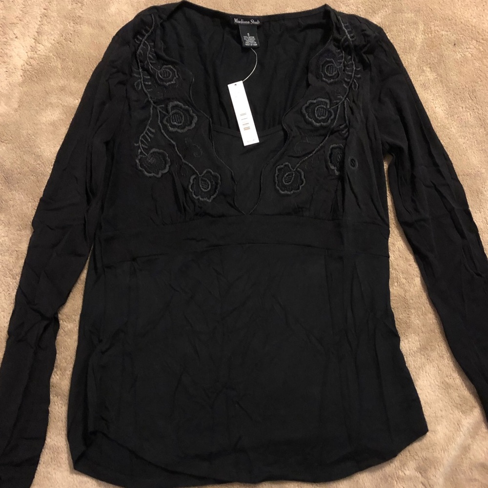 Black embroidered blouse